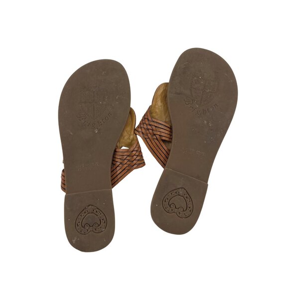 Brighton Women's Athens 8M Leather Thong Sandals Brown Made in Brazil - Picture 2 of 4